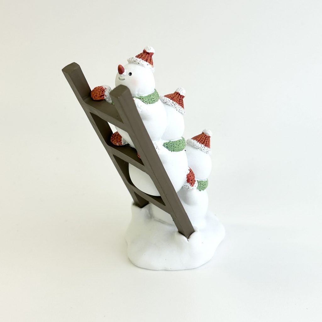 Snowman Trio on a Ladder Natural Kitchen