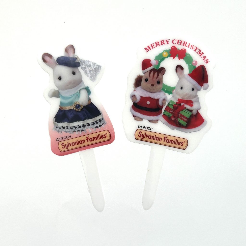 Ensemble de pics en plastique Noël Calico Clitters Sylvanian Families Calico Critters