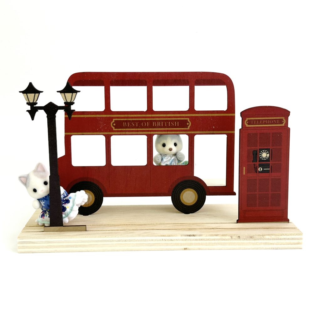 Wooden Stand Board London Bus Natural Kitchen