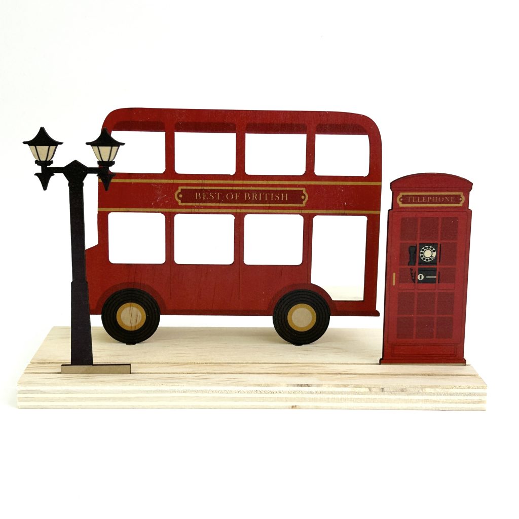 Wooden Stand Board London Bus Natural Kitchen