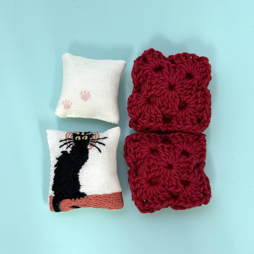 HANDMADE BLACK CAT CUSHION 4P set Japan Does not apply