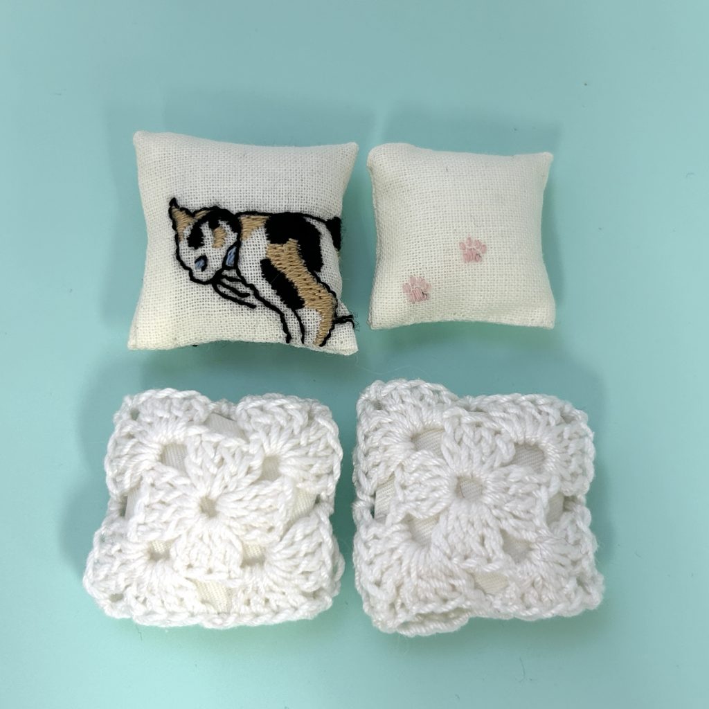 COUSSIN CHAT EN COTON IMPRIMÉ FAIT MAIN Lot de 4 Japon Ne s'applique pas