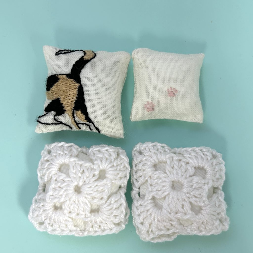 COUSSIN CHAT EN COTON IMPRIMÉ FAIT MAIN Lot de 4 Japon Ne s'applique pas