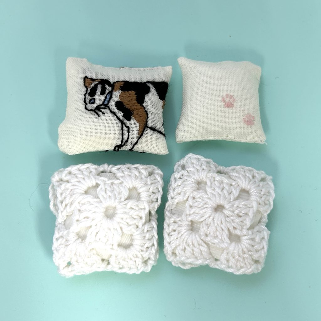 COUSSIN CHAT EN COTON IMPRIMÉ FAIT MAIN Lot de 4 Japon Ne s'applique pas