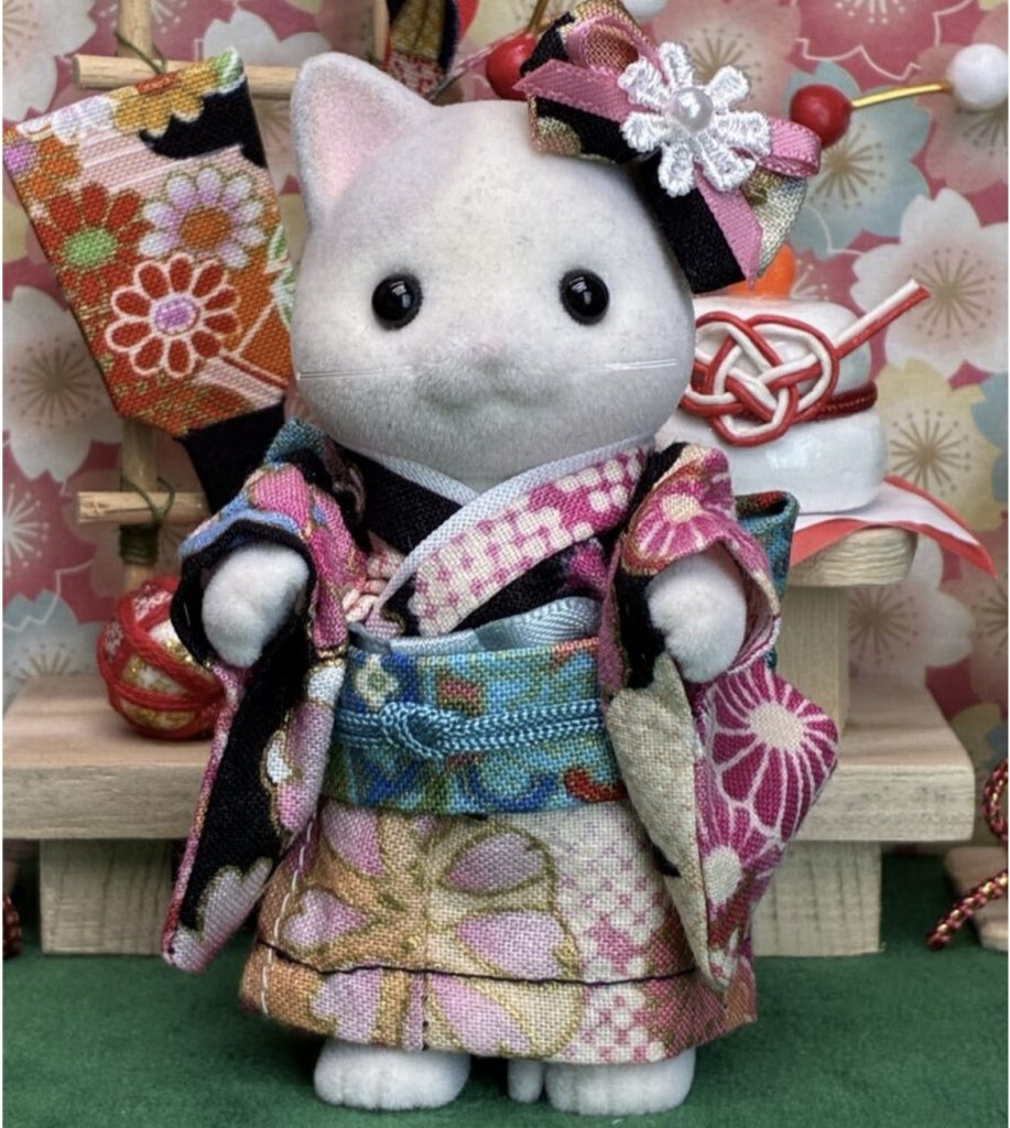 Handmade Kimono for Mother Black Floral Handmade