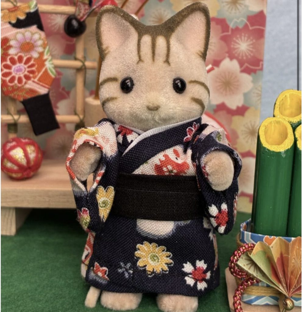 Handmade Kimono for Father Navy Floral Handmade