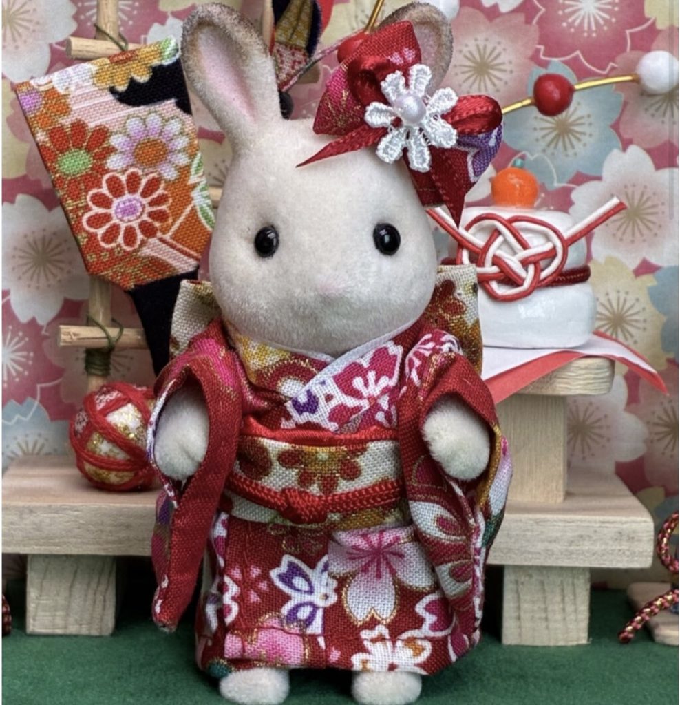 Handmade Kimono for Big Sister Red Floral Handmade