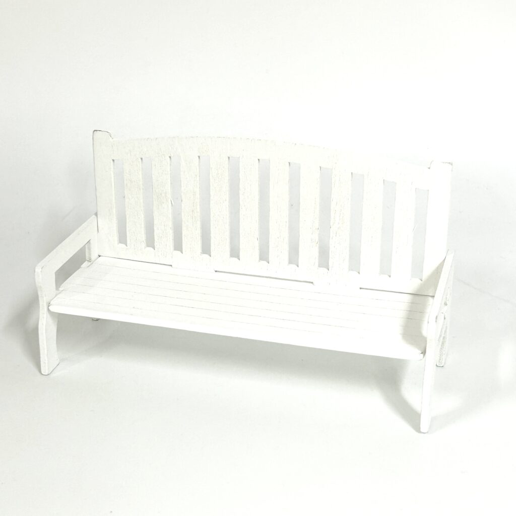 Wooden Miniature Bench White Seria
