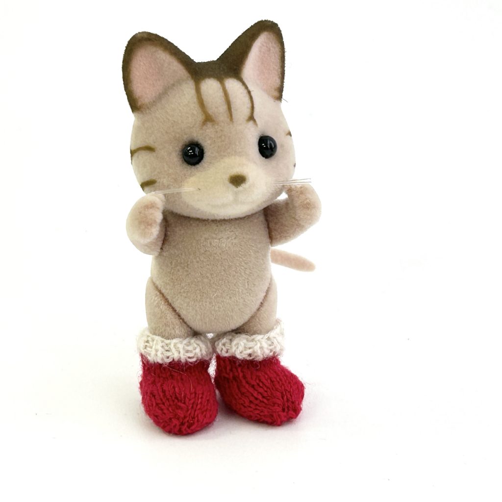 طقم جوارب محبوكة يدويًا (2 زوج) أحمر وأخضر صنع يدوي