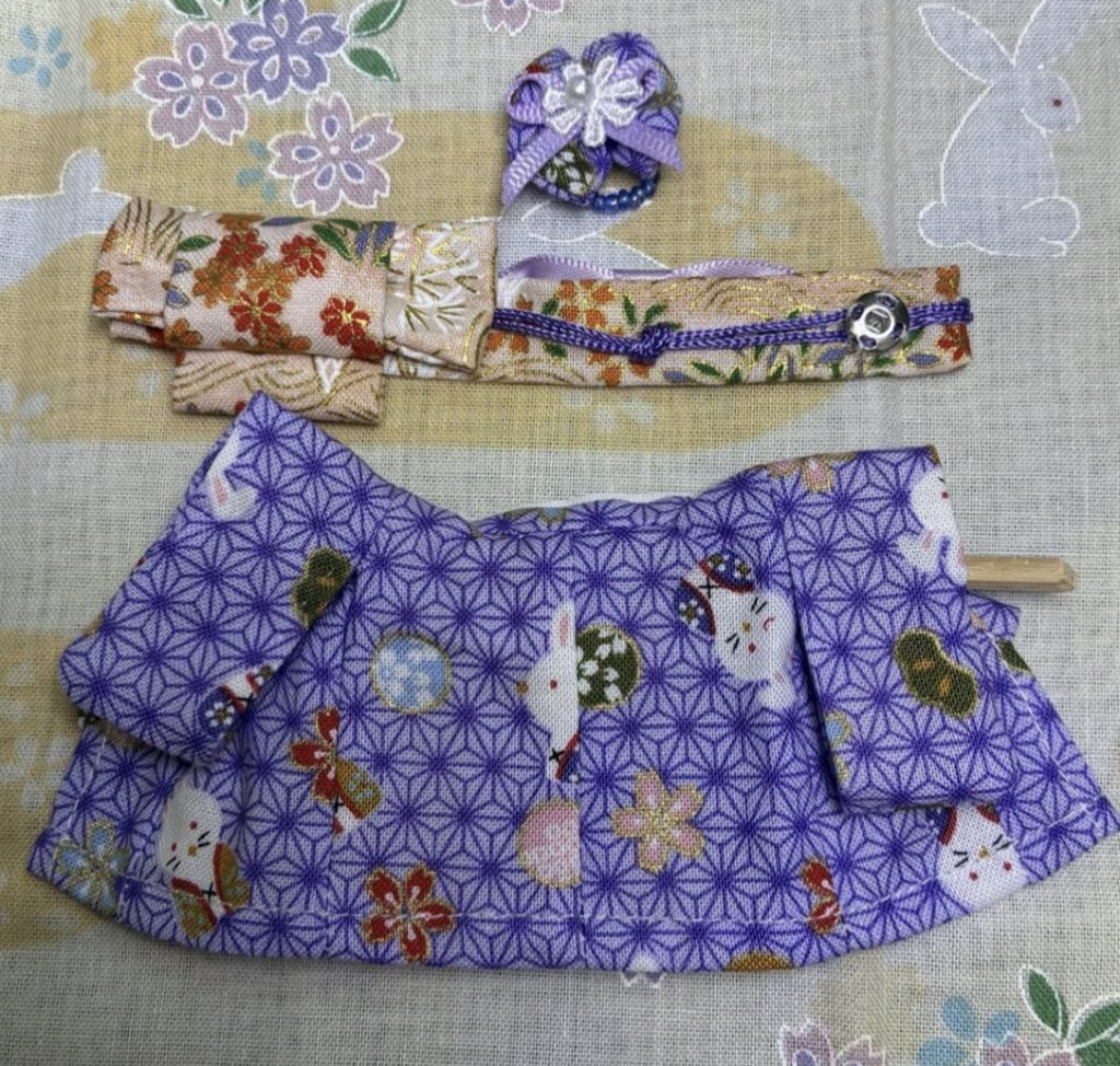 Kimono Fait Main Pour Mère Violet Fait Main