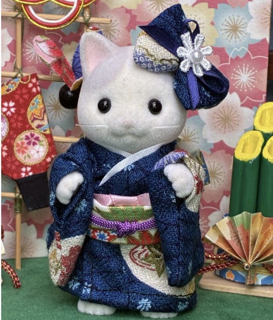 Handmade Kimono for Mother Navy Handmade