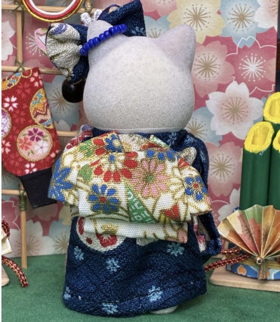 Kimono Fait Main Pour Mère Bleu Marine Fait Main