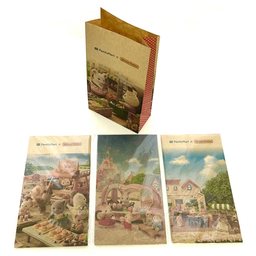 Ensemble de sacs en papier A Family Mart Sylvanian Families Calico Critters