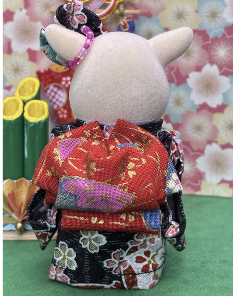 Kimono for Mother Sakura Black Handmade