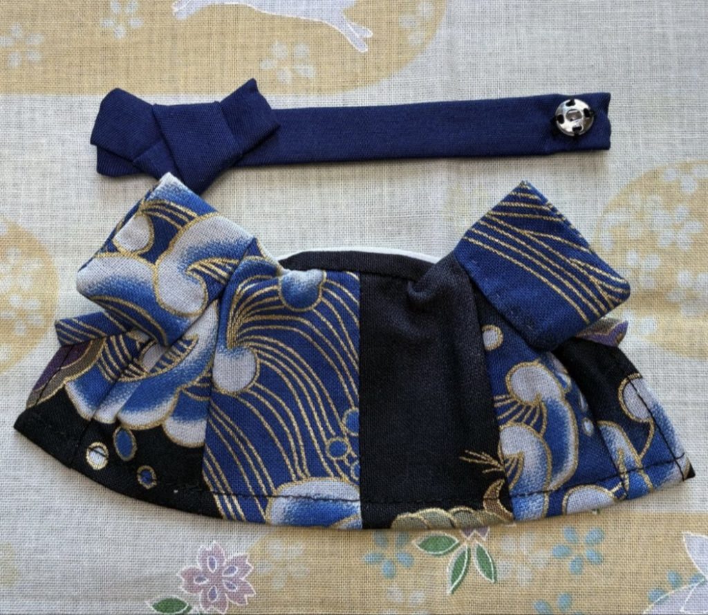 Kimono for Father Wave Pattern Blue Handmade
