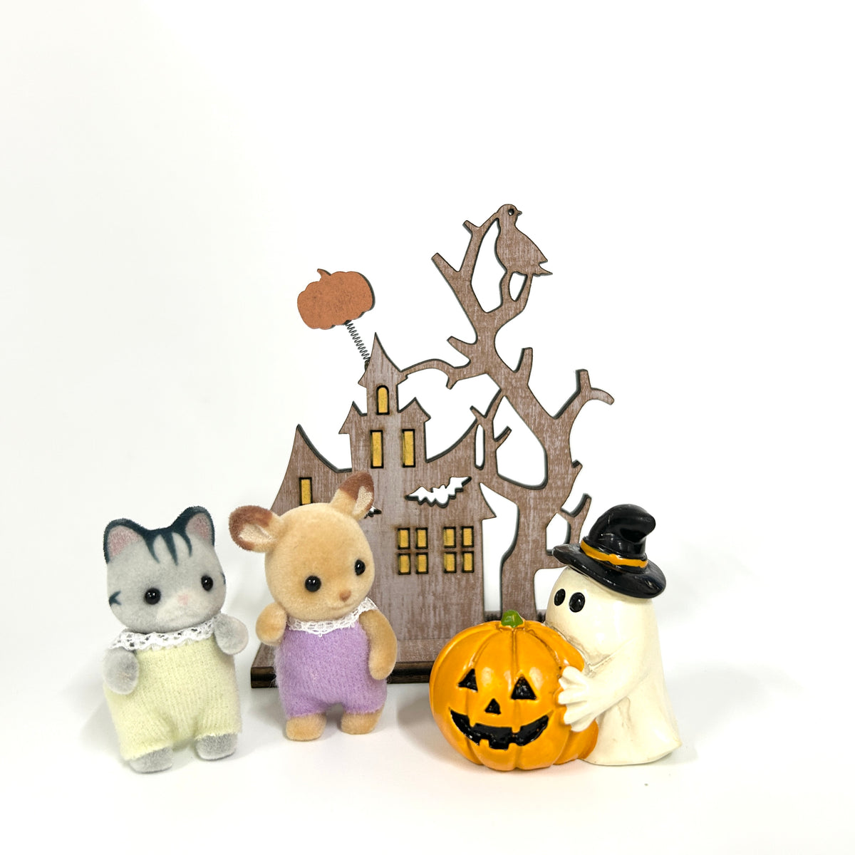 Wood Halloween House Stand Pumpkin Seria