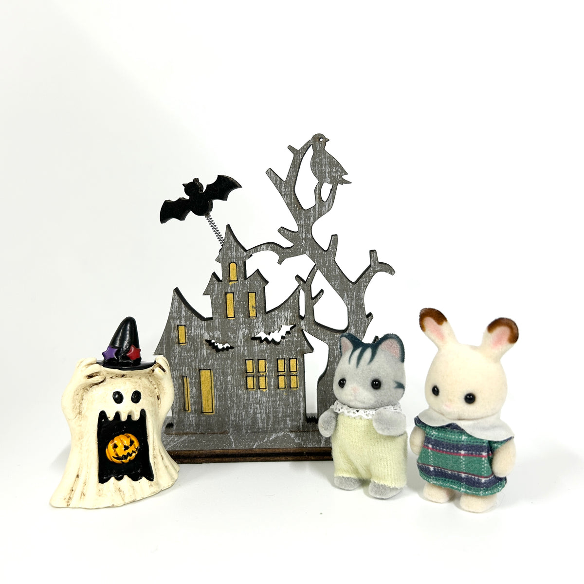 Wood Halloween House Stand Bat Seria