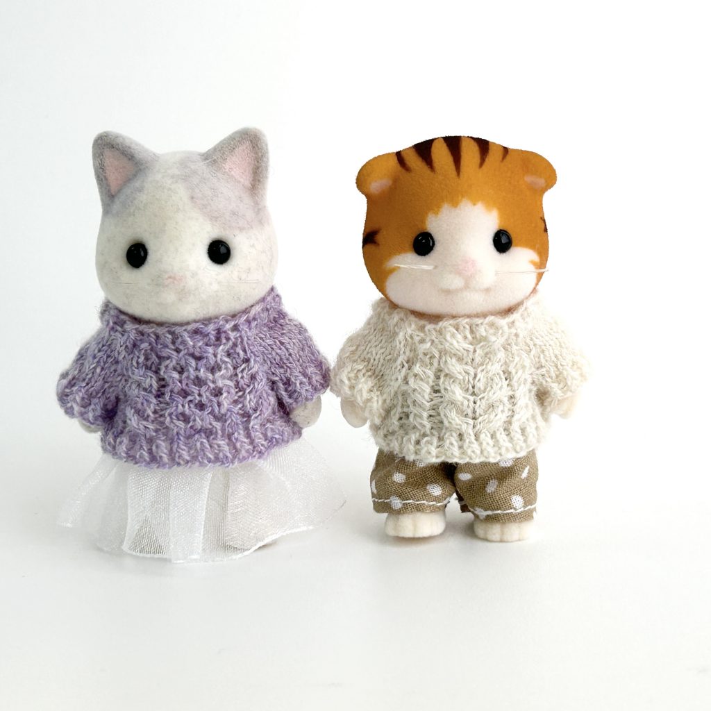 Cable Knit Sweater Purple Handmade