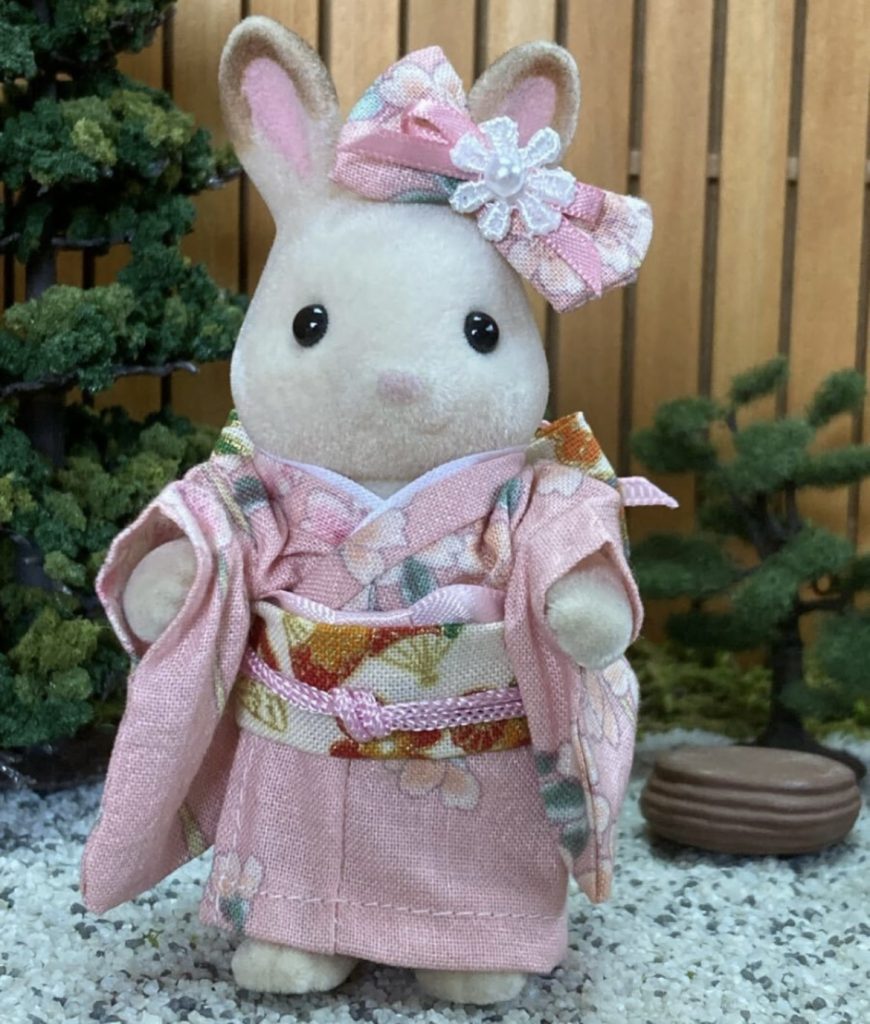 Kimono Sakura rose pour mère fait main