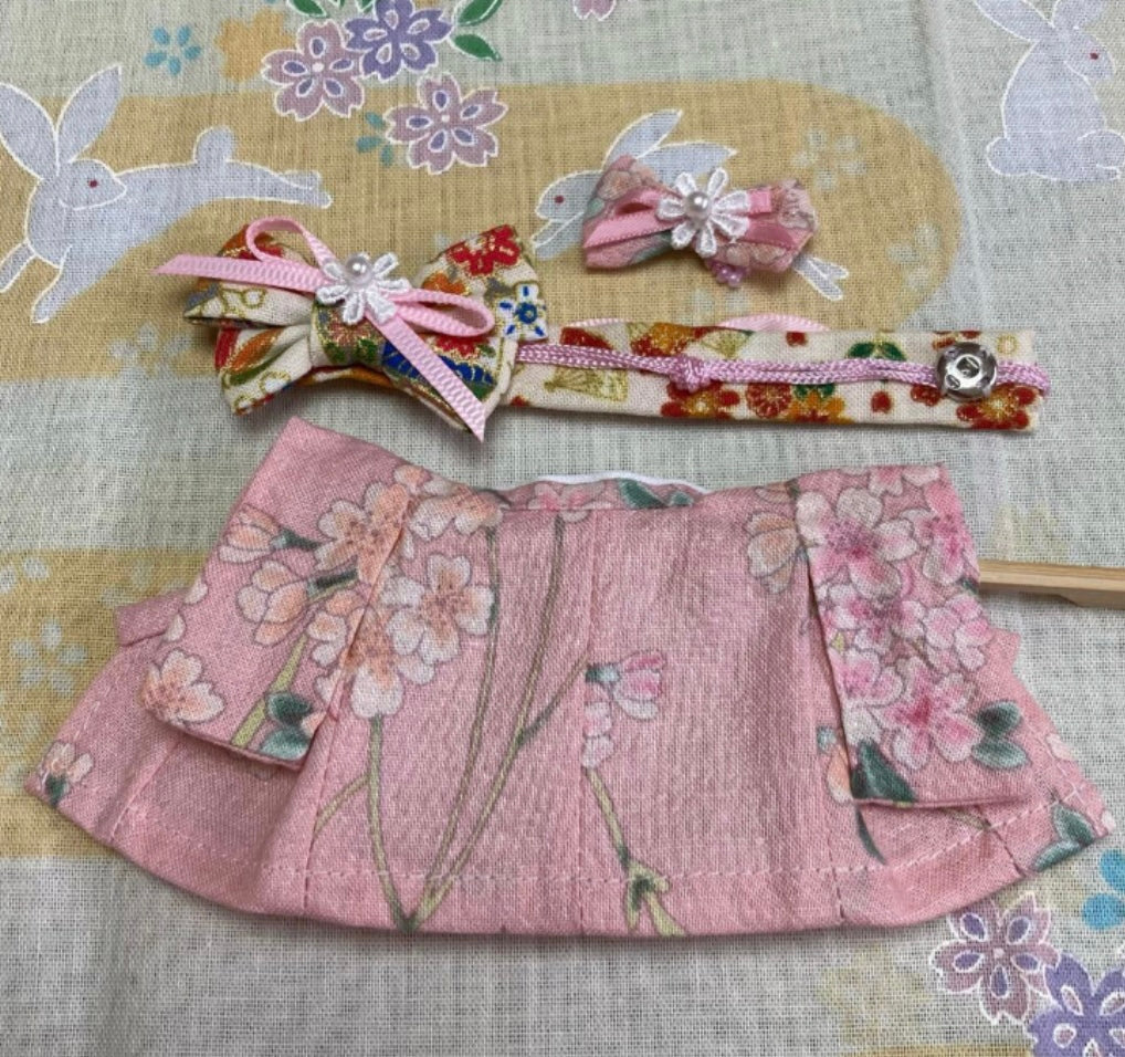 Kimono Sakura rose pour mère fait main