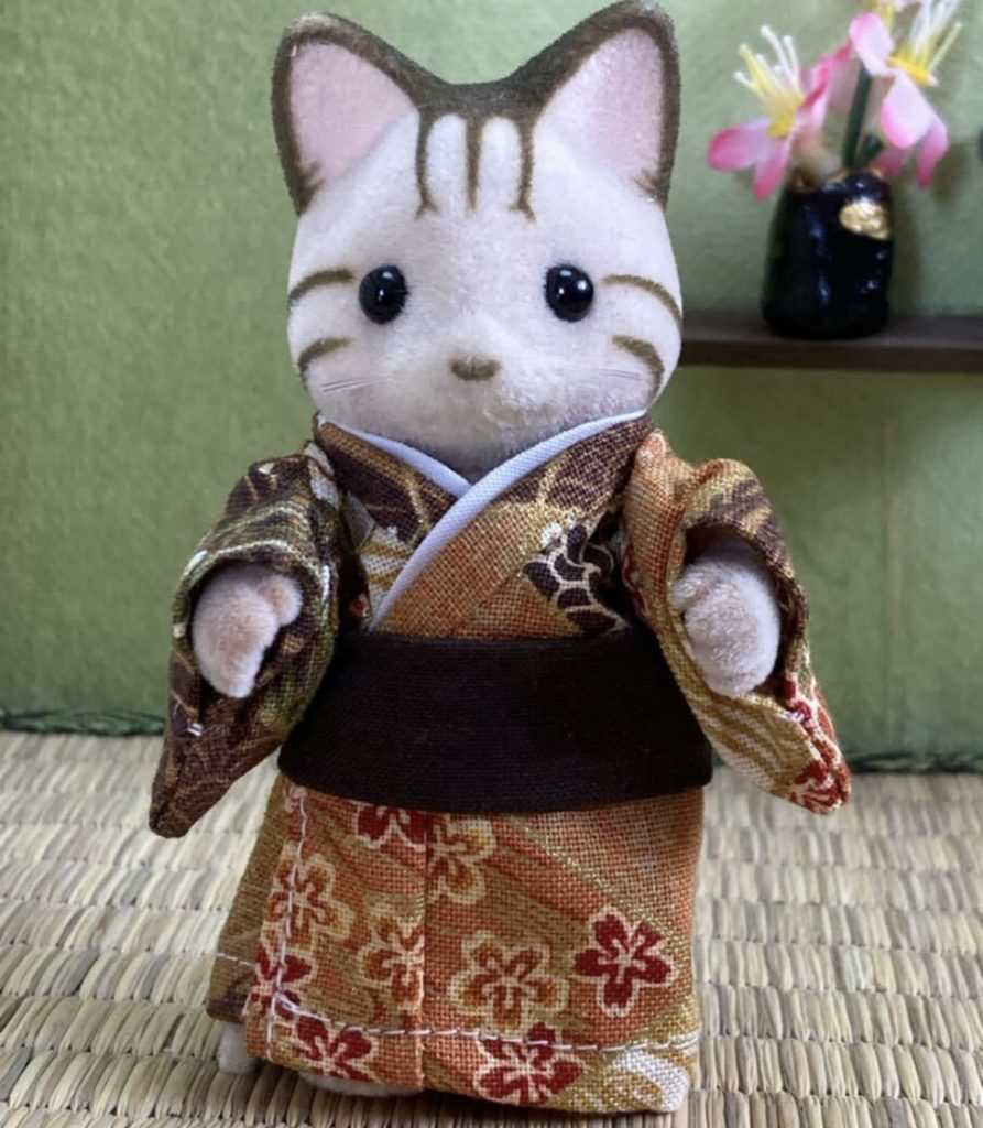 Kimono jaune olive fait main pour père