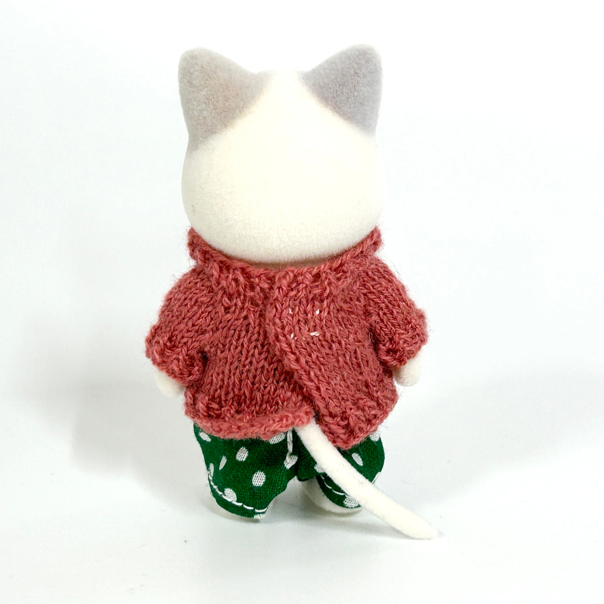White Cat Sweater Handmade