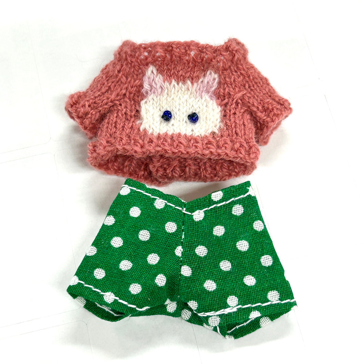 White Cat Sweater Handmade