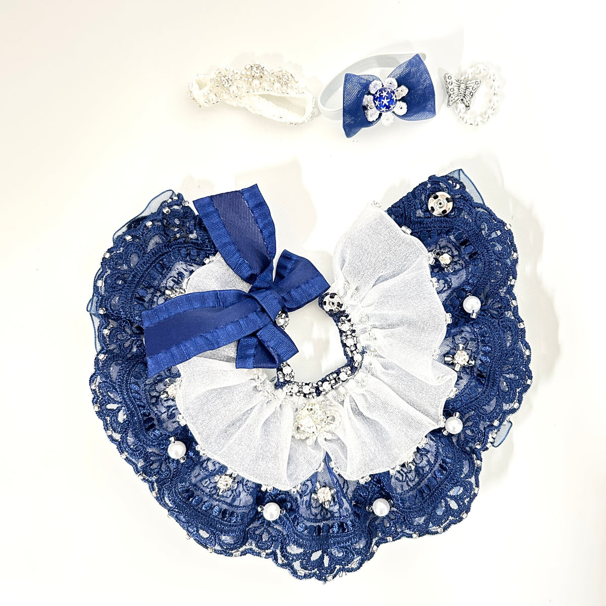 Royal Blue Lace Tiered Dress Handmade