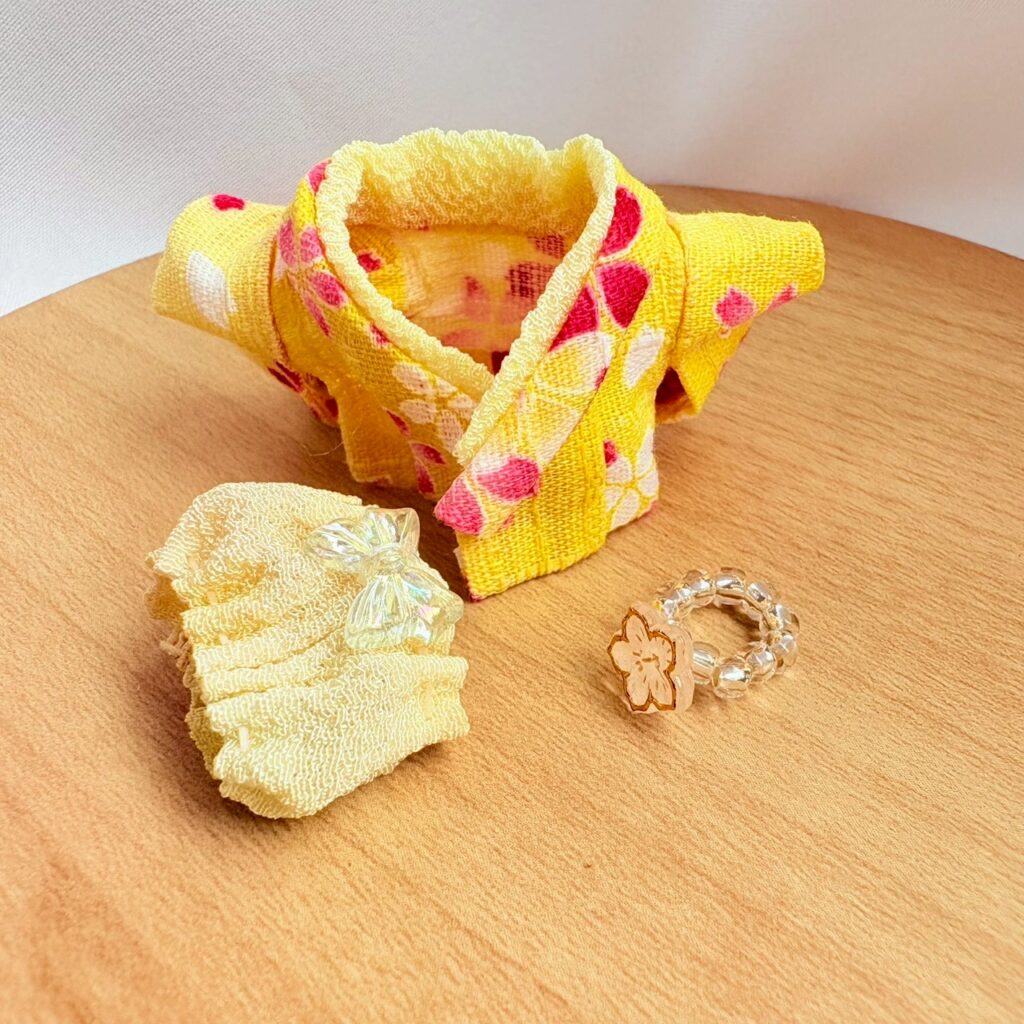 Baby Hakama 3-Piece Set Yellow Handmade