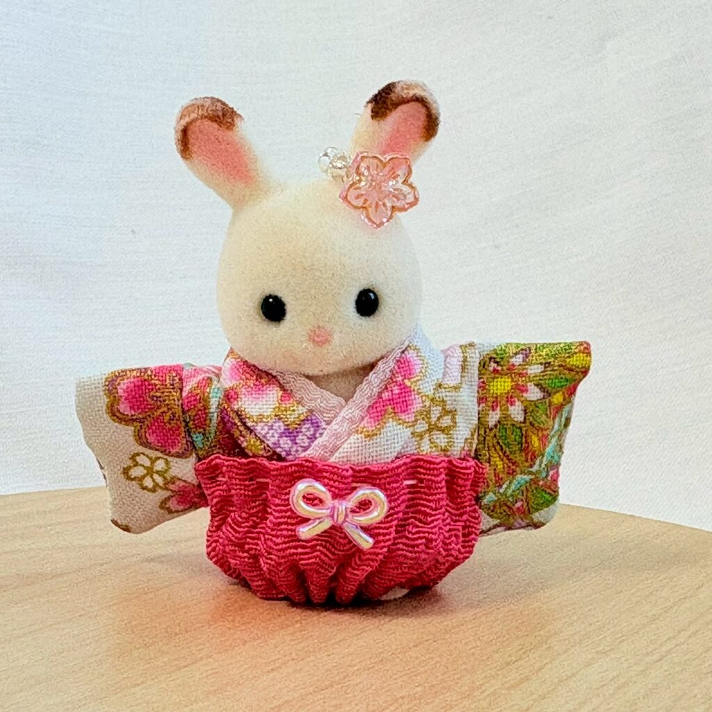 Baby Hakama White Pink Handmade