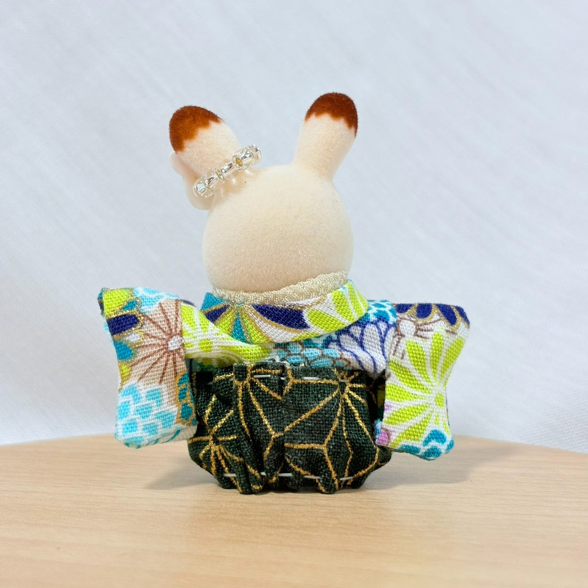 Baby Hakama 3-Piece Set Blue Kimono with Green Hakama
Handmade