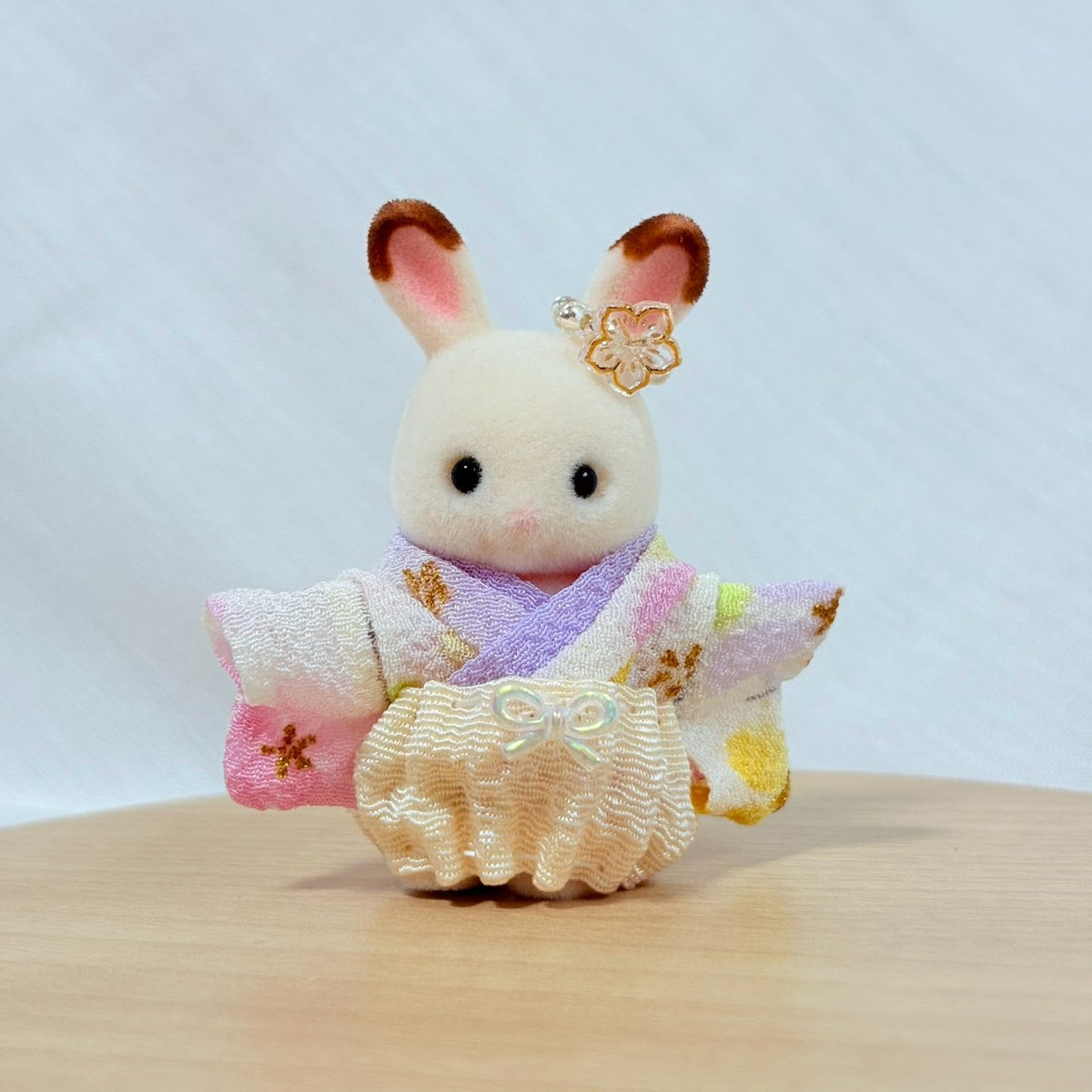 Baby Hakama 3-Piece Set Pale Purple kimono with pale orange hakama
Handmade