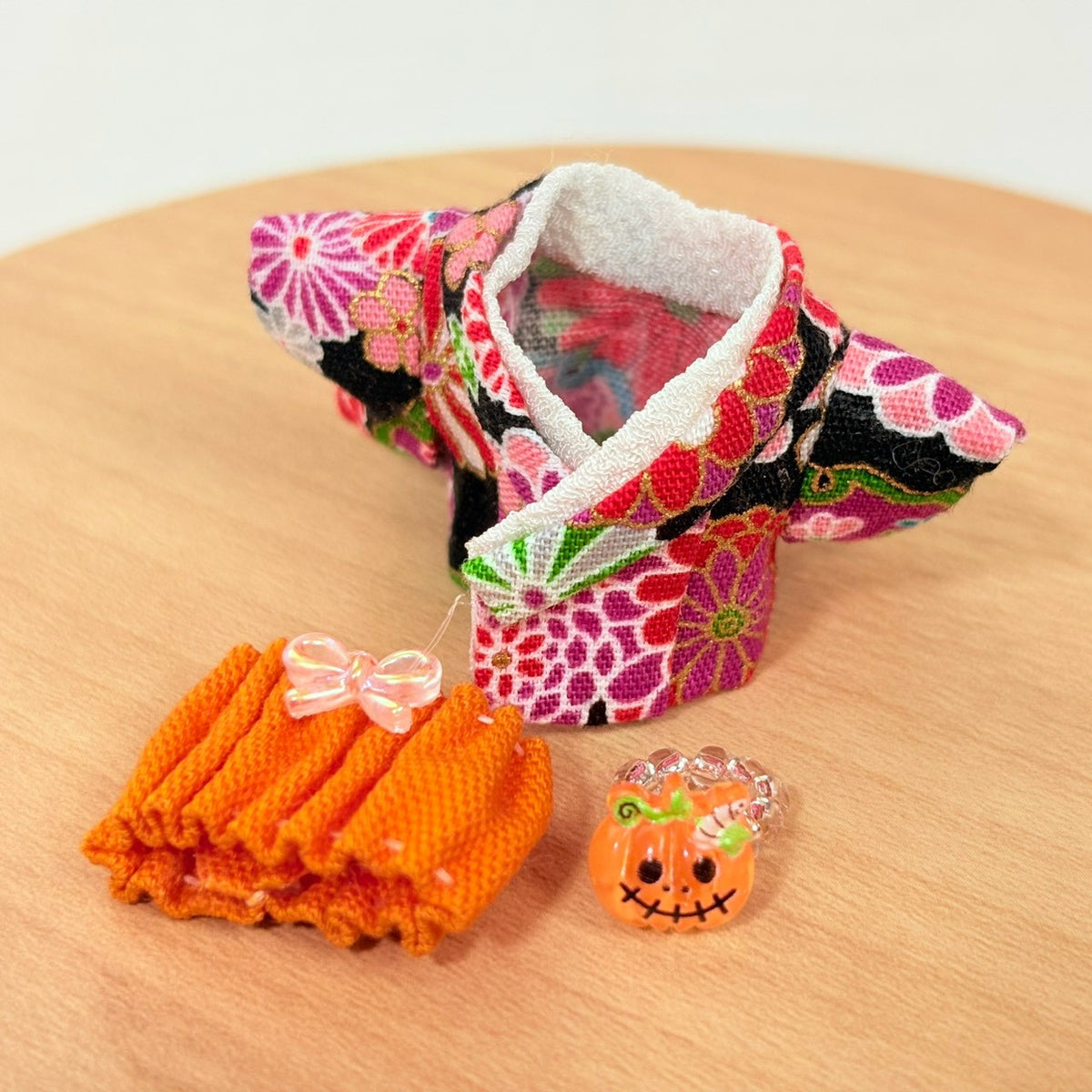 Halloween Kimono for the baby Orange Handmade