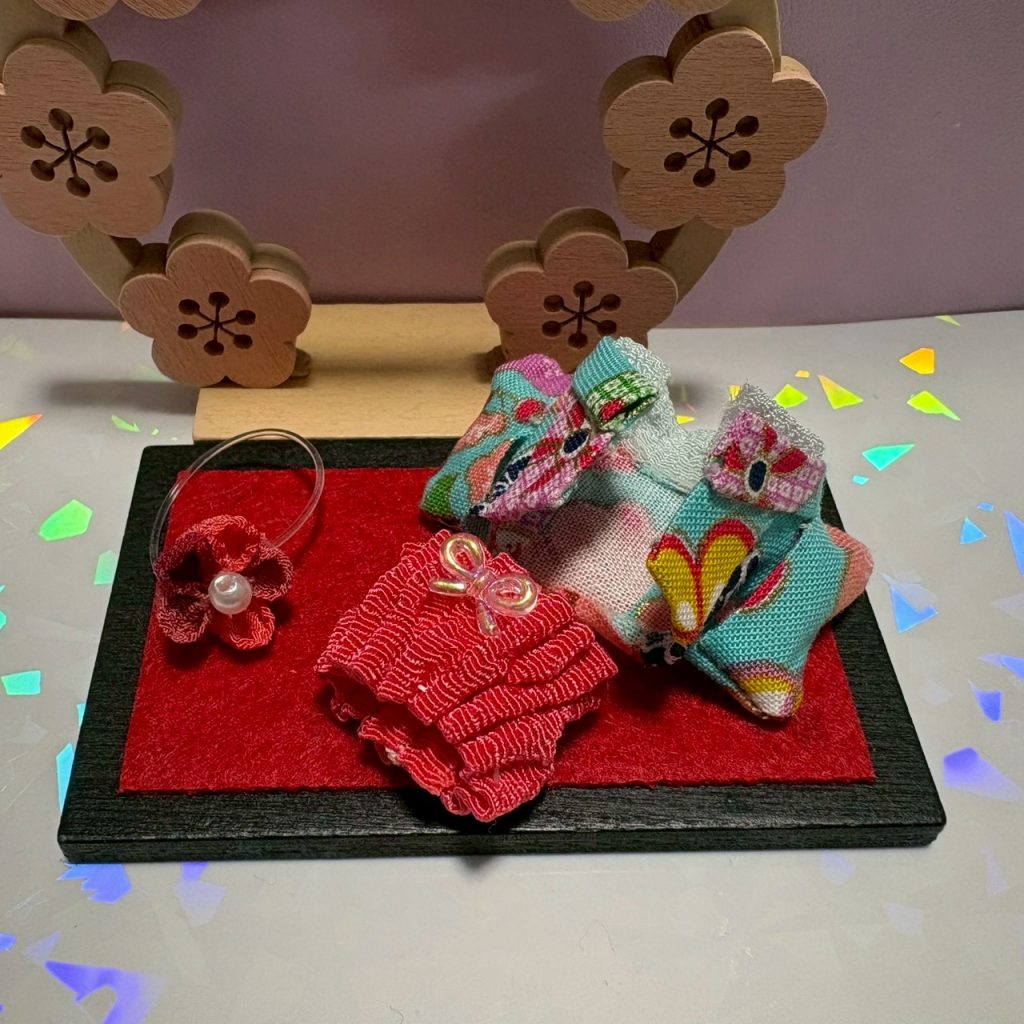 Ensemble Hakama pour Bébé 3 Pièces Bleu Clair Fait Main