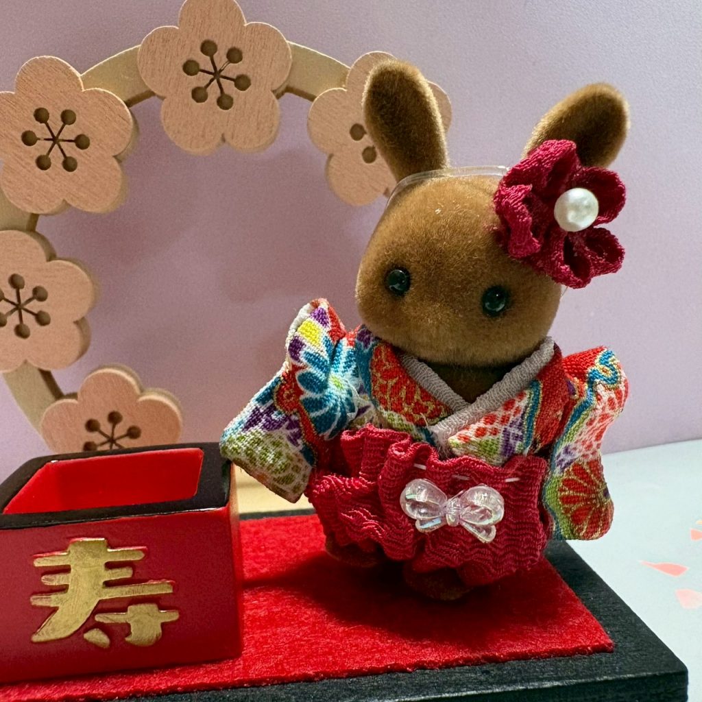 Baby Hakama 3-Piece Set Red Handmade