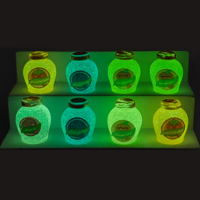 5-Piece Glow-In-The-Dark Miniature Jam Jar Set