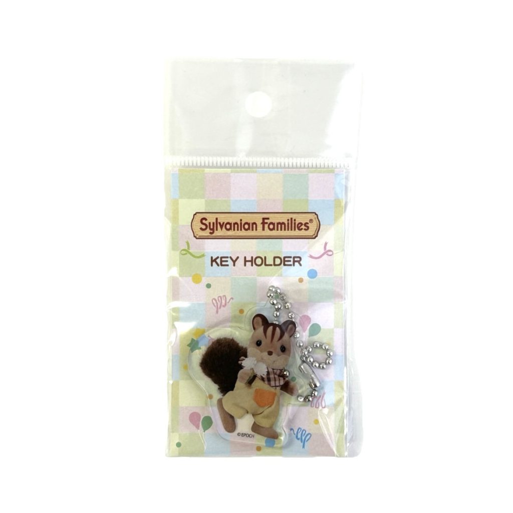 Porte-clés en acrylique découpé Porte-clés en noyer Écureuil garçon 40e anniversaire 2025 Familles Sylvanian Calico Critters