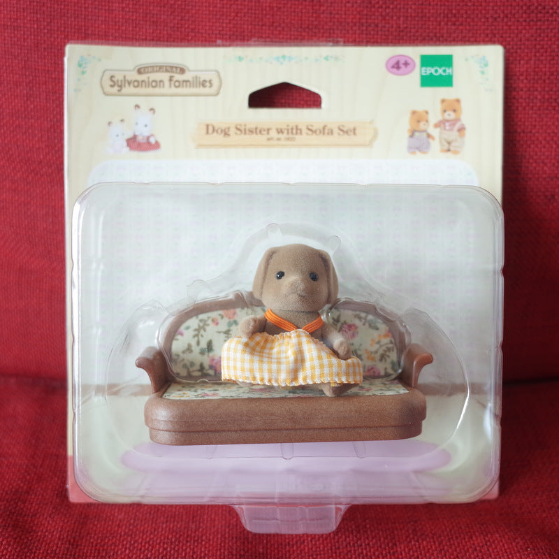 Hermana Perro con Juego de Sofá Caniche 1822 Familias Sylvanian Calico Critters