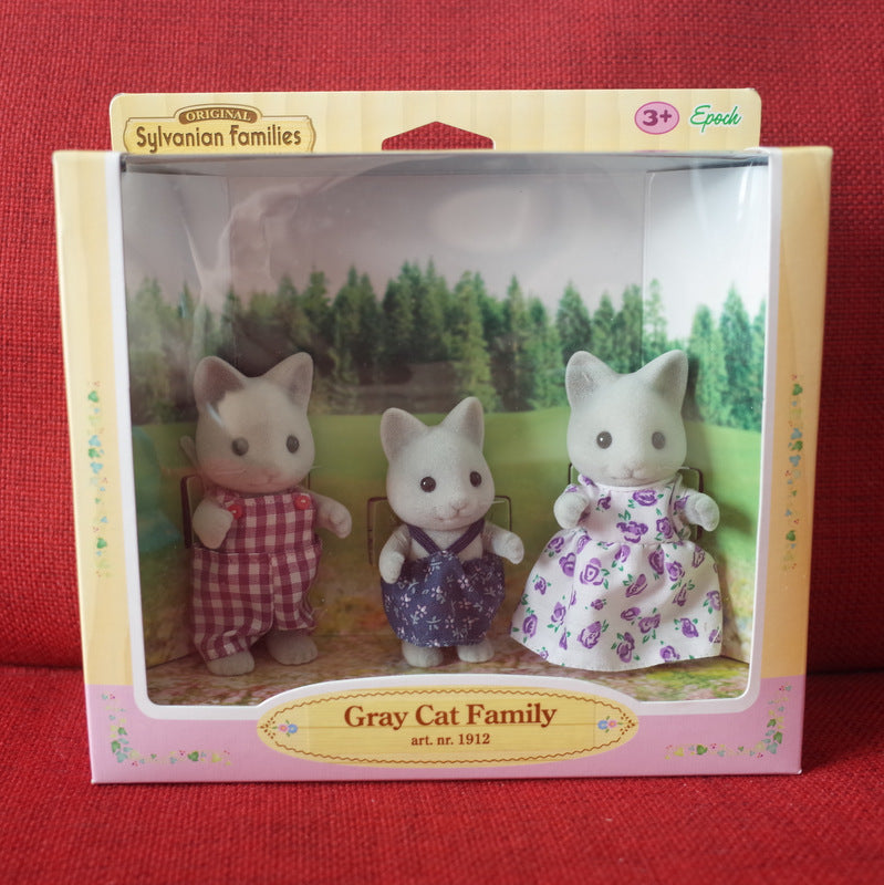 Grey Cat Family 1912 Sylvanian Families Calico Critters
