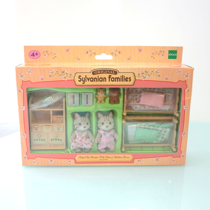 Striped Cat Brother Sister Children Room 2507 Sylvanian Families Calico Critters