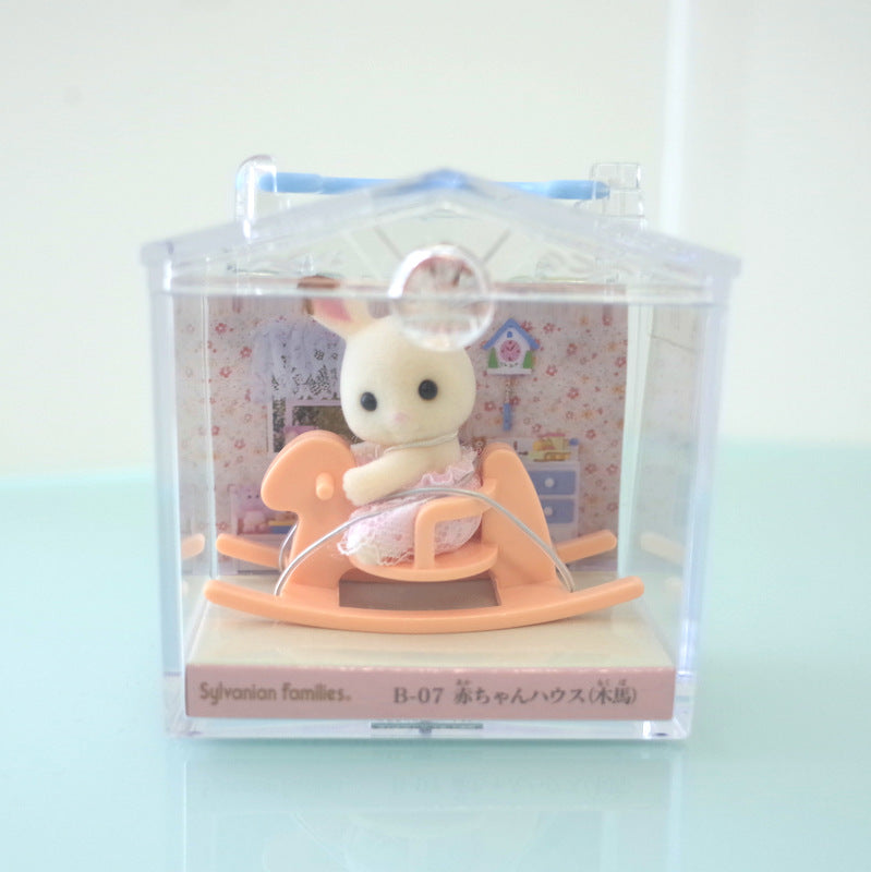 Baby Carry Case Rocking Horse Chocolate Rabbit B-07 2008 Sylvanian Families Calico Critters