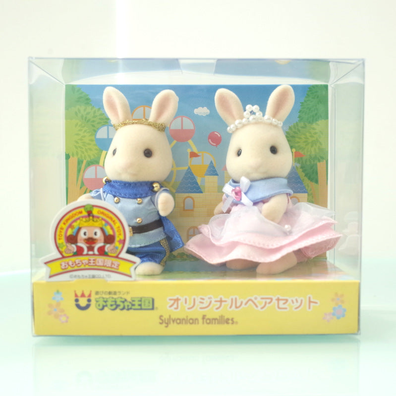 Ensemble Original Paire Royaume des Jouets Lapin Lait 2007 Familles Sylvanian Calico Critters