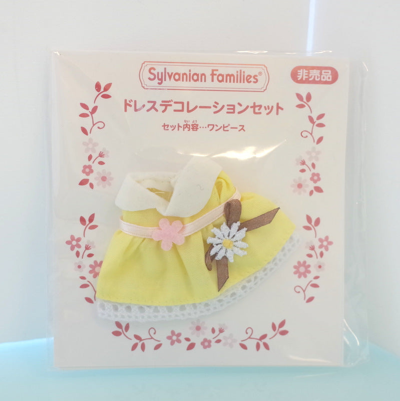 Ensemble de décoration de robe jaune pour fille Sylvanian Families Calico Critters
