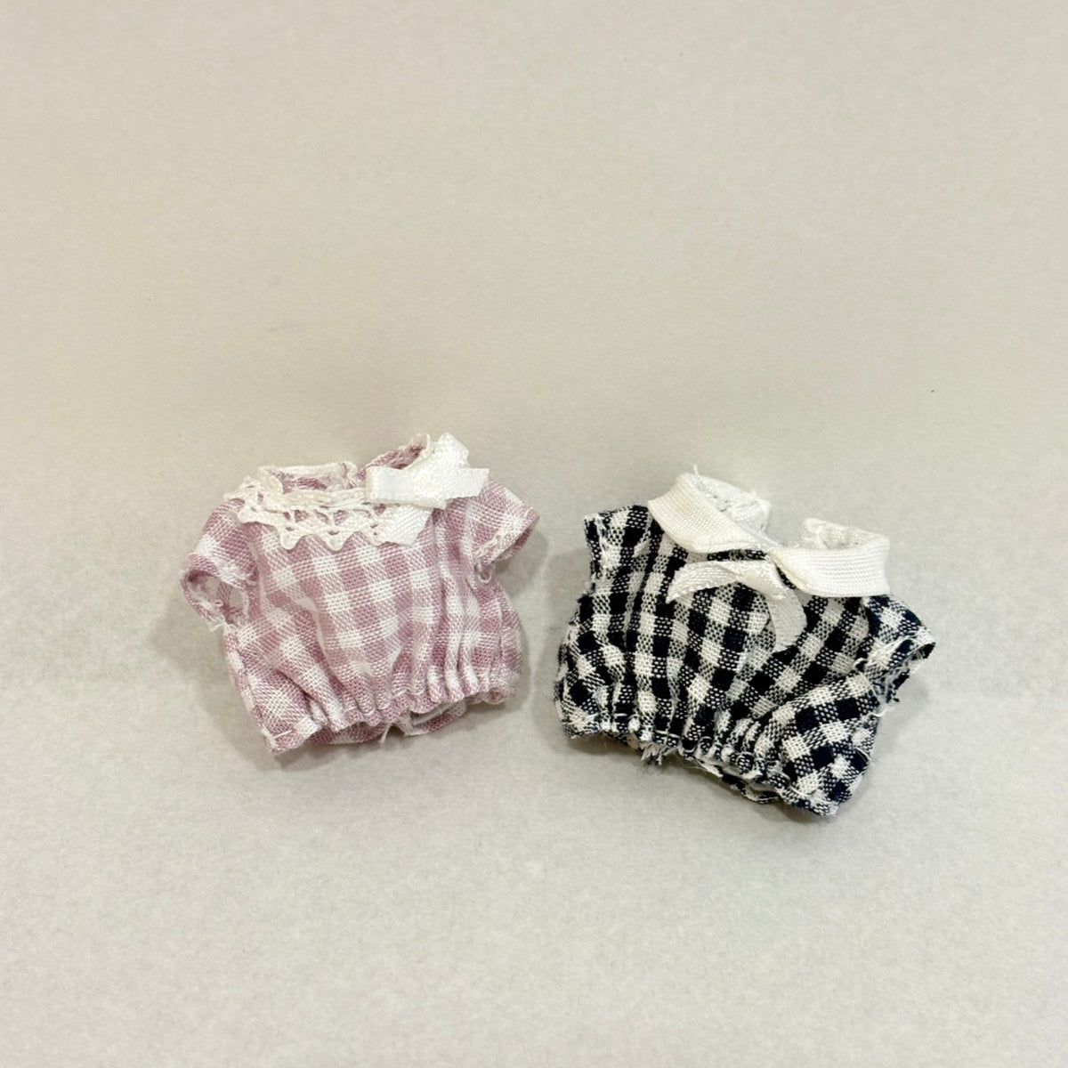 Check Pattern Baby Romper Mayumi Handmade