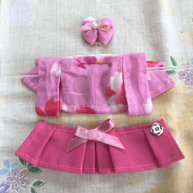 KIMONO HAKAMA FAIT MAIN POUR FILLE ROSE SAKURA Japon fait main