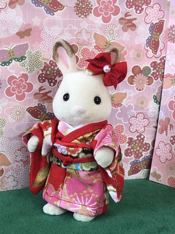 KIMONO FAIT MAIN POUR MÈRE ROUGE / ROSE FLEURI Fait main au Japon