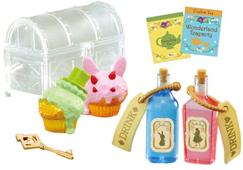 Ensemble complet de fête de thé Wonderland pour maison de poupée miniature Re-ment