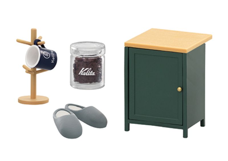 Coffret complet Coffee Life With Kalita pour maison de poupée miniature Re-ment