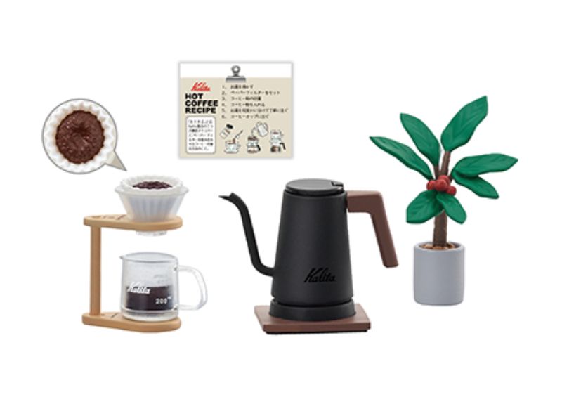 Coffret complet Coffee Life With Kalita pour maison de poupée miniature Re-ment