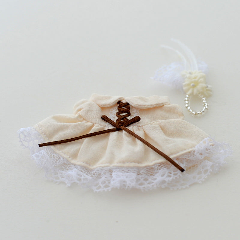 HANDMADE DRESS FOR MOTHER IVORY BROWN Calico Critters Sylvanian Families